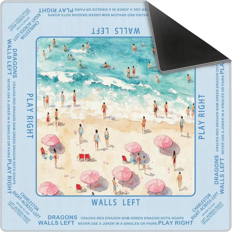 Watercolor Beach Mahjong Mat